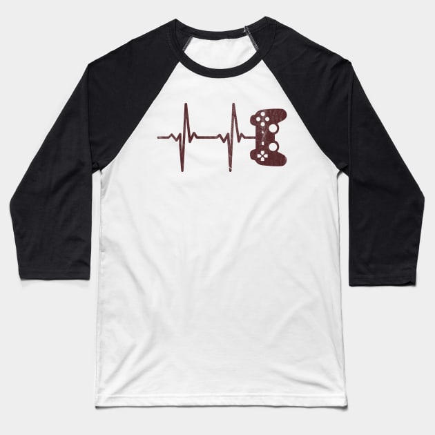 Gamer Heartbeat Baseball T-Shirt by BaderAbuAlsoud